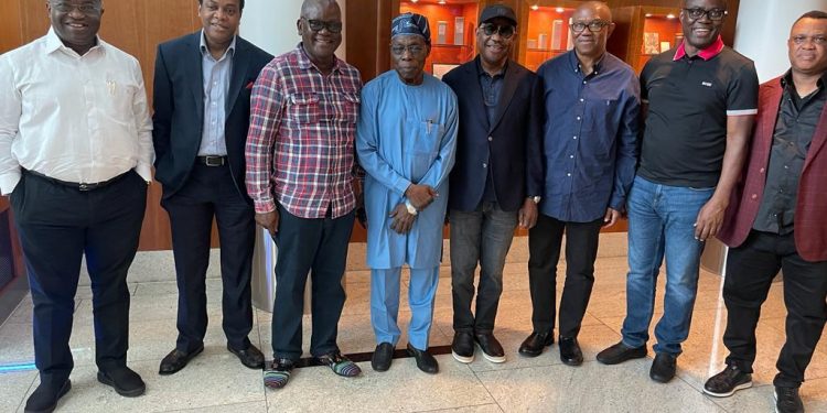 PICTORIAL: Obasanjo, Wike, Obi, others meet in London